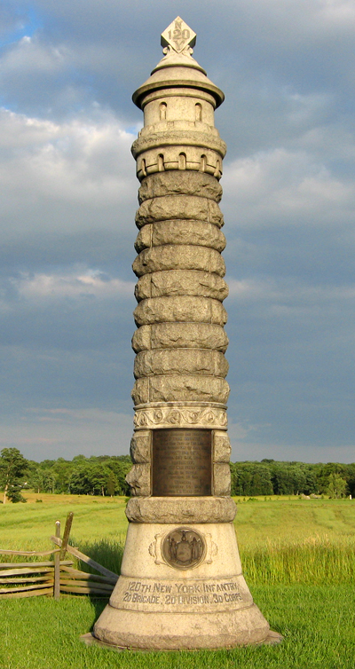 Monument to the 120th New York Infantry at Gettysburg