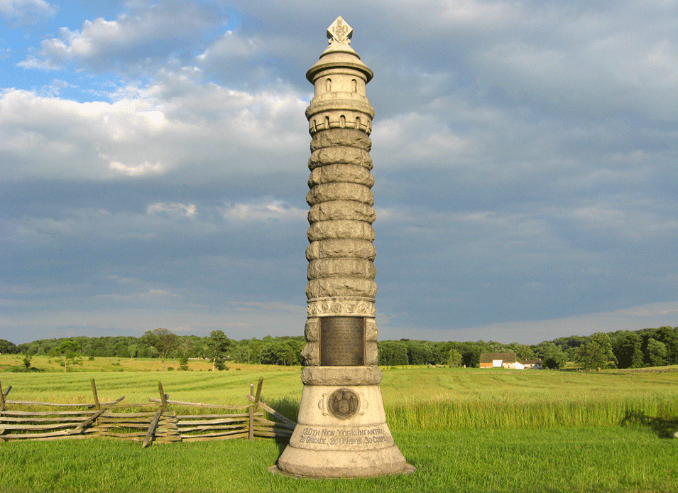 Monument to the 120th New York Infantry at Gettysburg