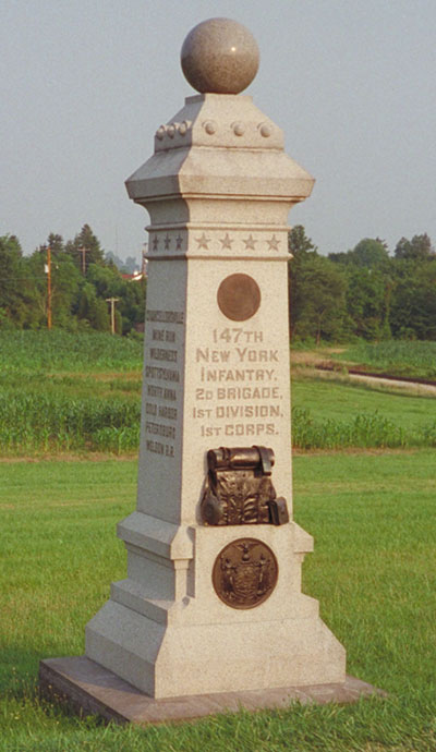 Monument to the 147th New York Infantry at Gettysburg