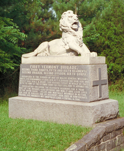 Monument to the 1st Vermont Brigade at Gettysburg