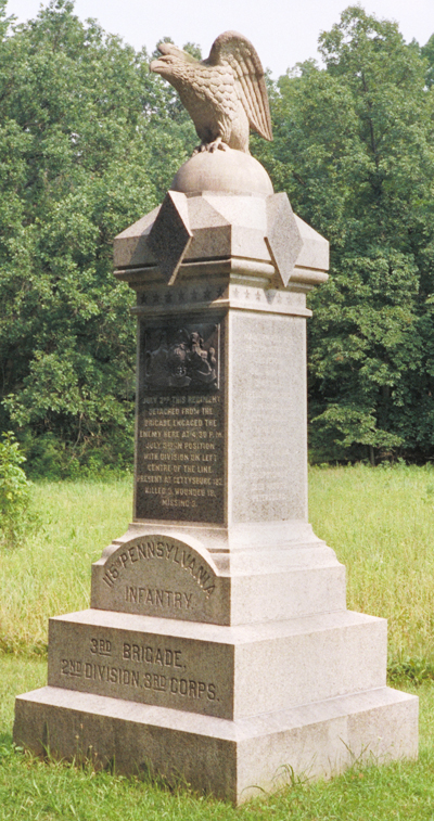 Monument to the 115th Pennsylvania Infantry at Gettysburg