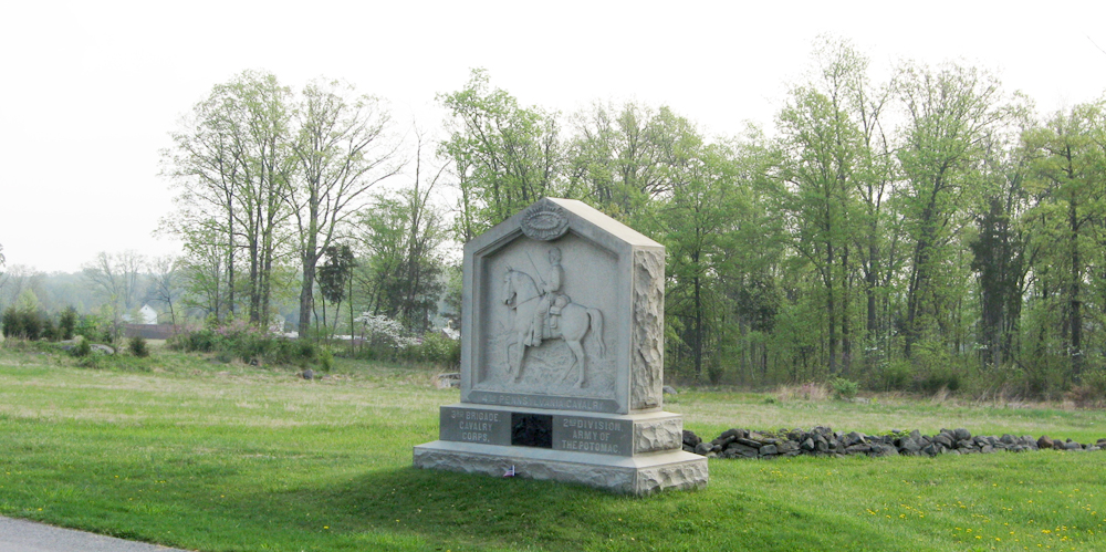 Monument to the 4th Pennsylvania Volunteer Cavalry on the Gettysburg battlefield