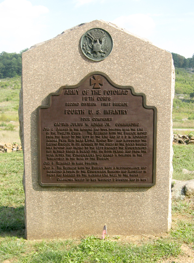 Monument to the 4th United States Infantry at Gettysburg