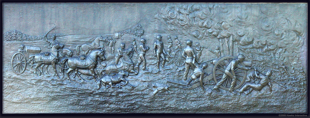 Bronze bas-relief from the 1st New York Independent Battery monument at Gettysburg