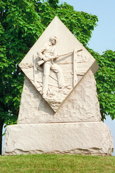 Monument to the 1st Massachusetts Infantry at Gettysburg