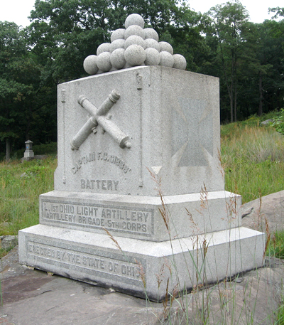 Monument to Battery L, 1st Ohio Light Artillery at Gettysburg