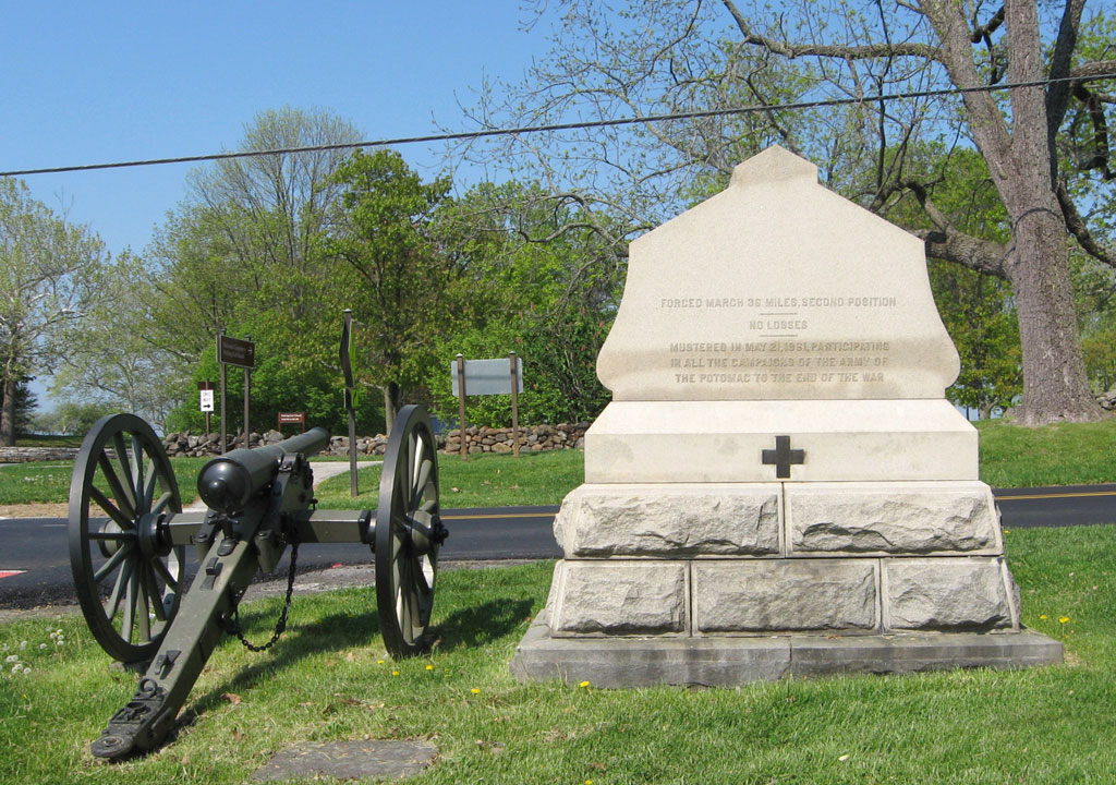 Rear view of the monument to the 3rd New York Independent battery at Gettysburg
