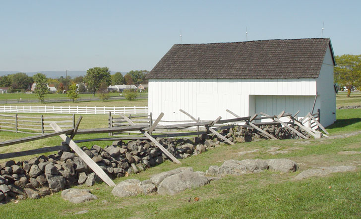 The Bryan barn, facing northwest toward Steinwehr Avenue.