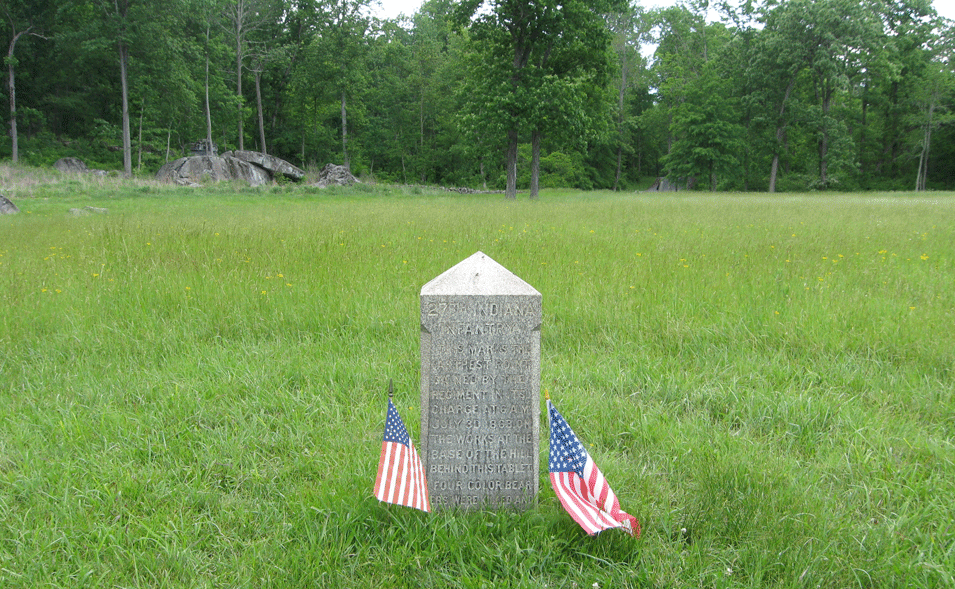 Marker for the 27th Indiana at Gettysburg