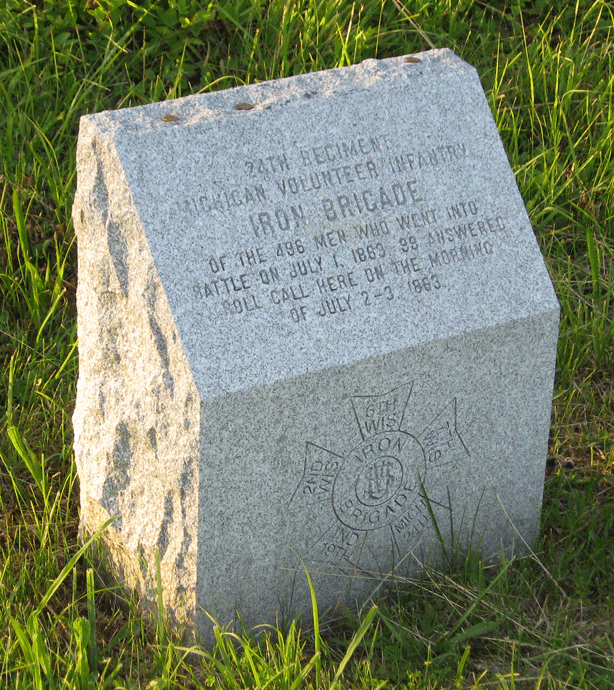 Monument to the 24th Michigan Infantry on Culp's Hill at Gettysburg
