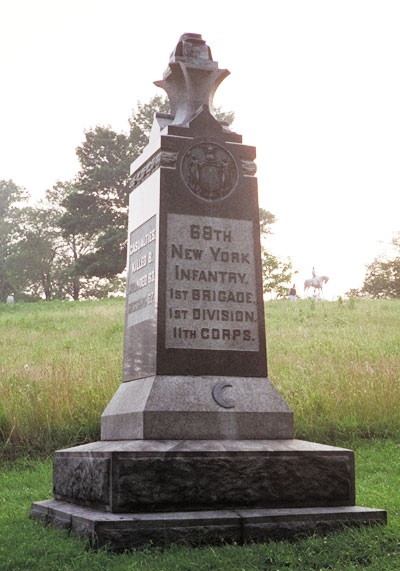 monument to the 68th New York Infantry at Gettysburg