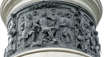 Detail from the bronze reliefs around the spire of the State of New York monument at Gettysburg