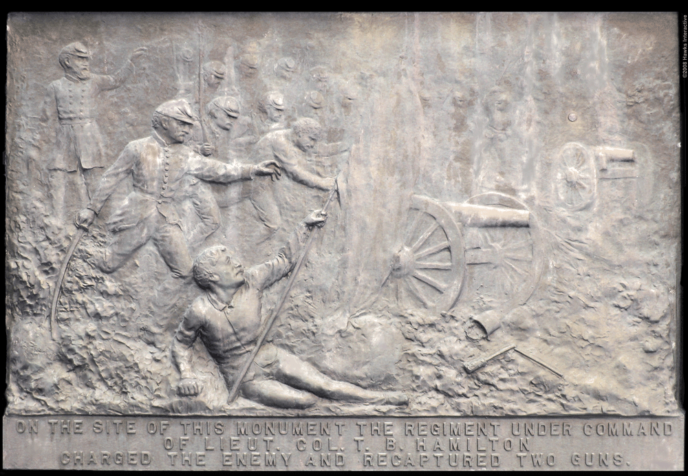 Bronze tablet from the rear of the monument to the 62nd New York Infantry at Gettysburg