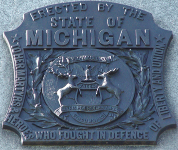 Michigan State Seal from the monument to the Michigan Cavalry Brigade at Gettysurg
