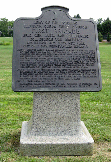 Monument to the 1st Brigade, 3rd Division, 11th Corps of the Army of the Potomac at Gettysburg