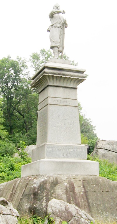 Rear view of the monument to the 155th Pennsylvania Infantry