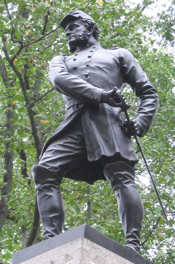 Statue of Strong Vincent from the monument to the 83rd Pennsylvania Infantry at Gettysburg