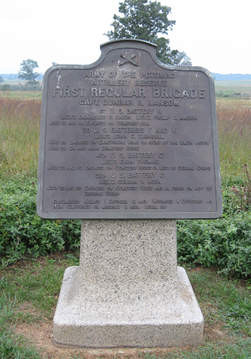 Monument to the 1st Regular Brigade, Artillery Reserve, Army of the Potomac