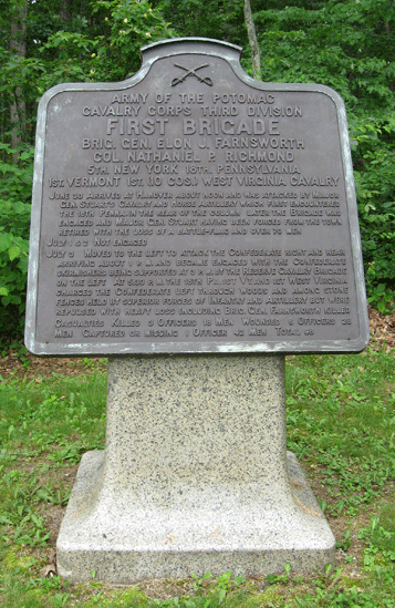 Monument to the 1st Brigade, 3rd Division, Cavalry Corps of the Army of the Potomac at Gettysburg