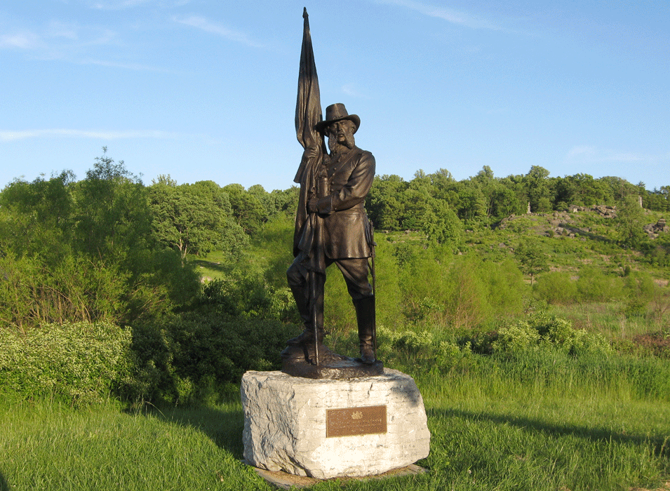 Monument to Union Brigadier General Samuel W. Crawford at Gettysburg