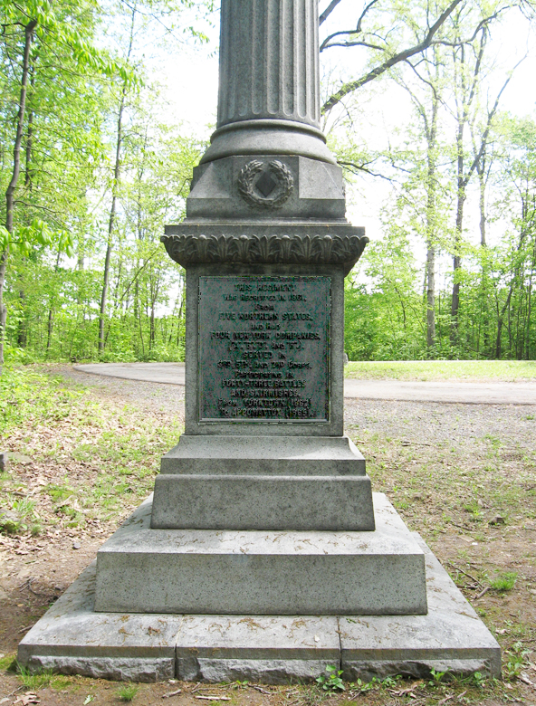 Closeup of the monument to the New York Sharpshooters at Gettysburg