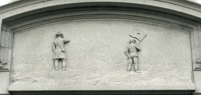 Signal Corps frieze over the east arch of the State of Pennsylvania Monument at Gettysburg