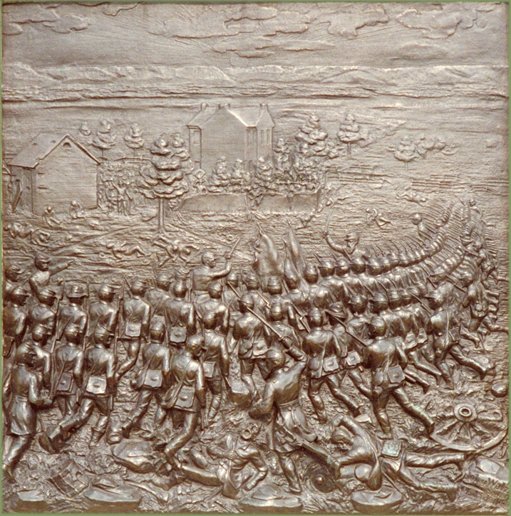 Bronze tablet from the monument to the 106th Pennsylvania Infantry by the Copse of Trees at Gettysburg