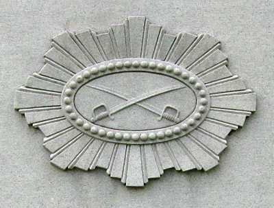 Cavalry symbol from the back of the monument to the 21st Pennsylvania Cavalry