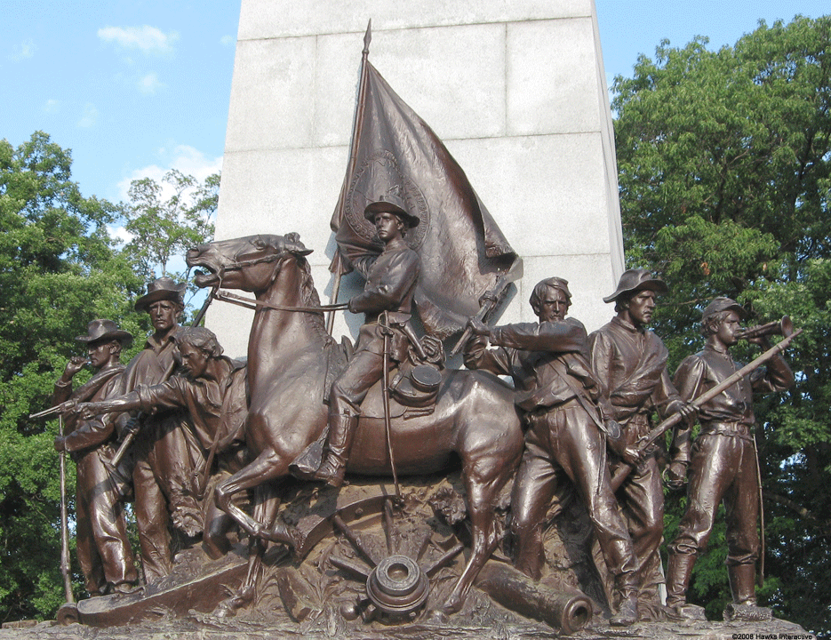 Confederate soldiers from the State of Virginia monument at Gettysburg