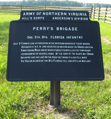 Marker to Perry's Florida Brigade at Gettysburg
