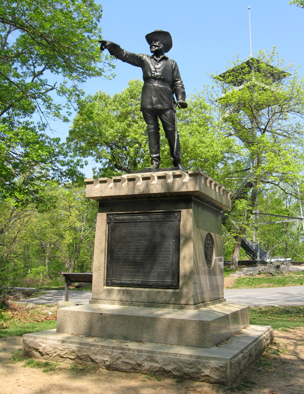 Monument to Union Brigadier General George Sears Greene on Culp's Hill at Gettysburg