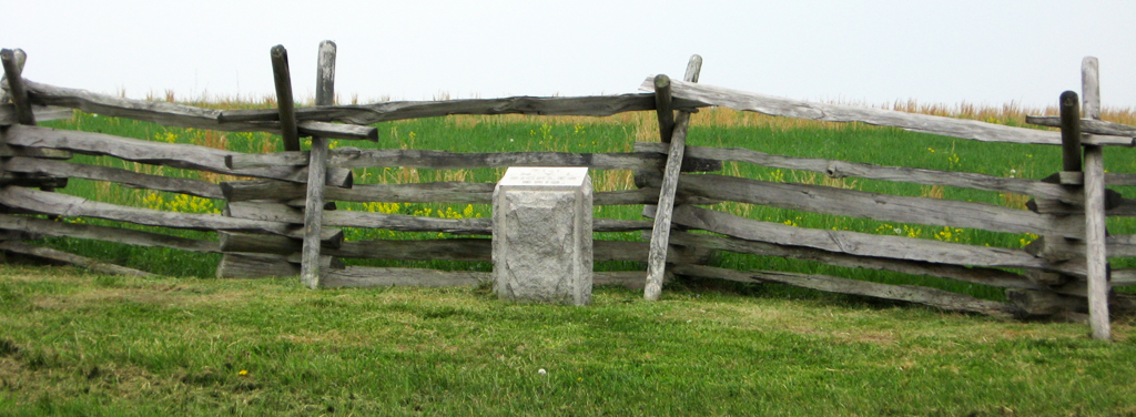 Position marker for the 71st New York Volunteer Infantry Regiment at Gettysburg