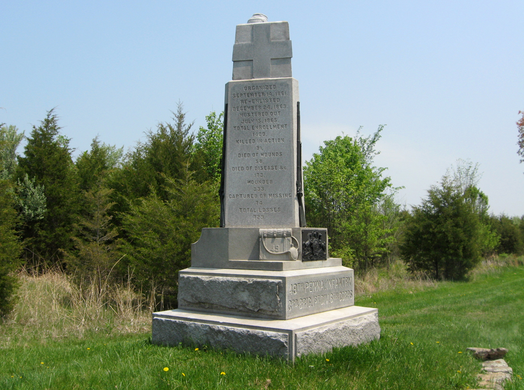 Monumtne to the 49th Pennsylvania Volunteer Infantry Regiment at Gettysburg